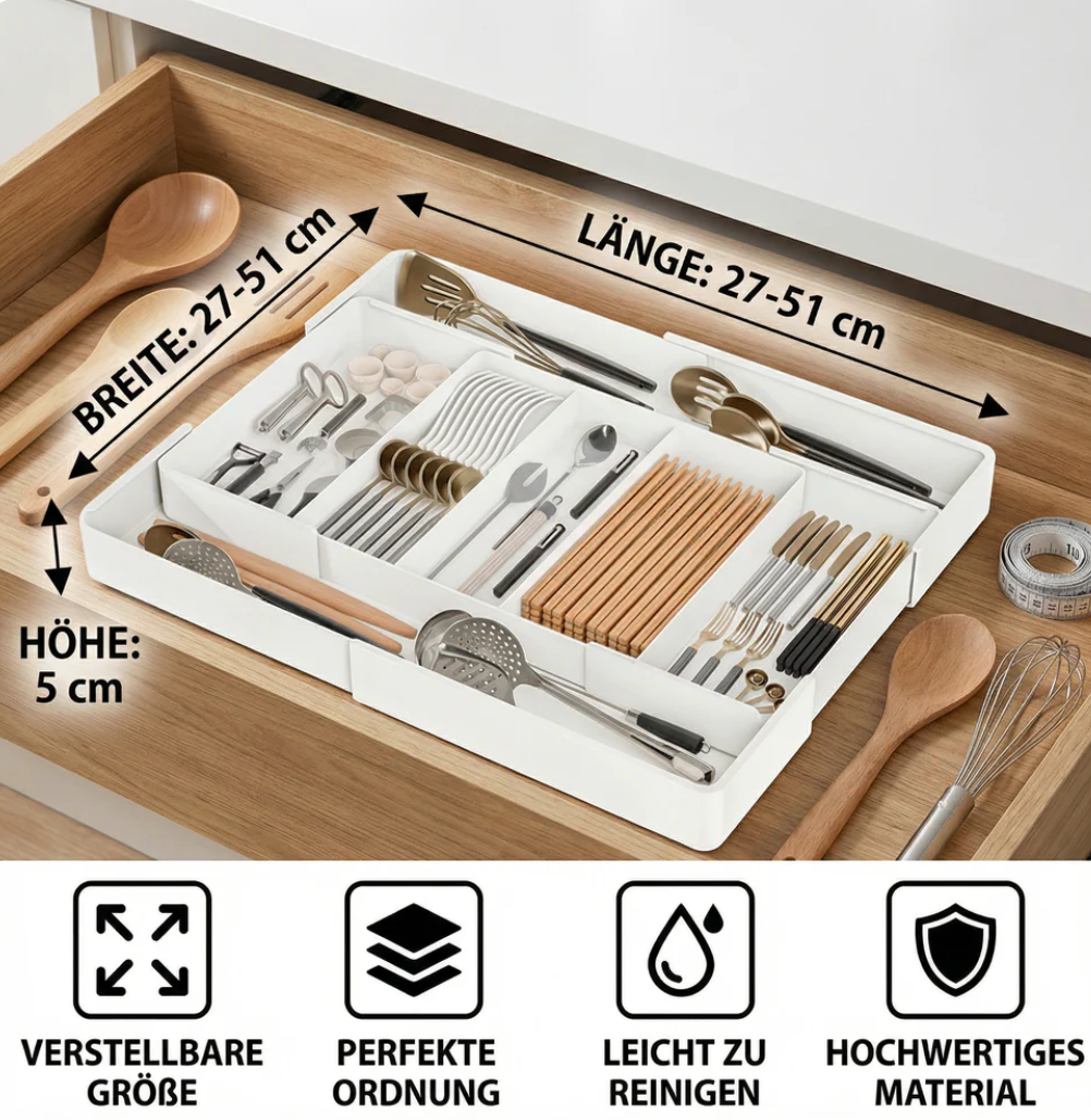 FlexiSpace – Ausziehbarer Schubladen-Organizer