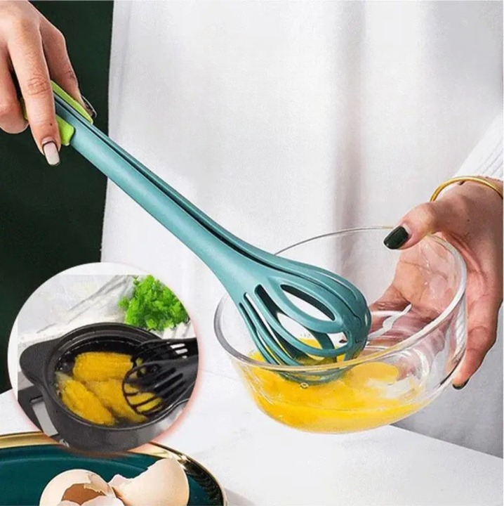 KitchenHero™ 3-in-1 – Schneebesen, Küchenzange & Greifer