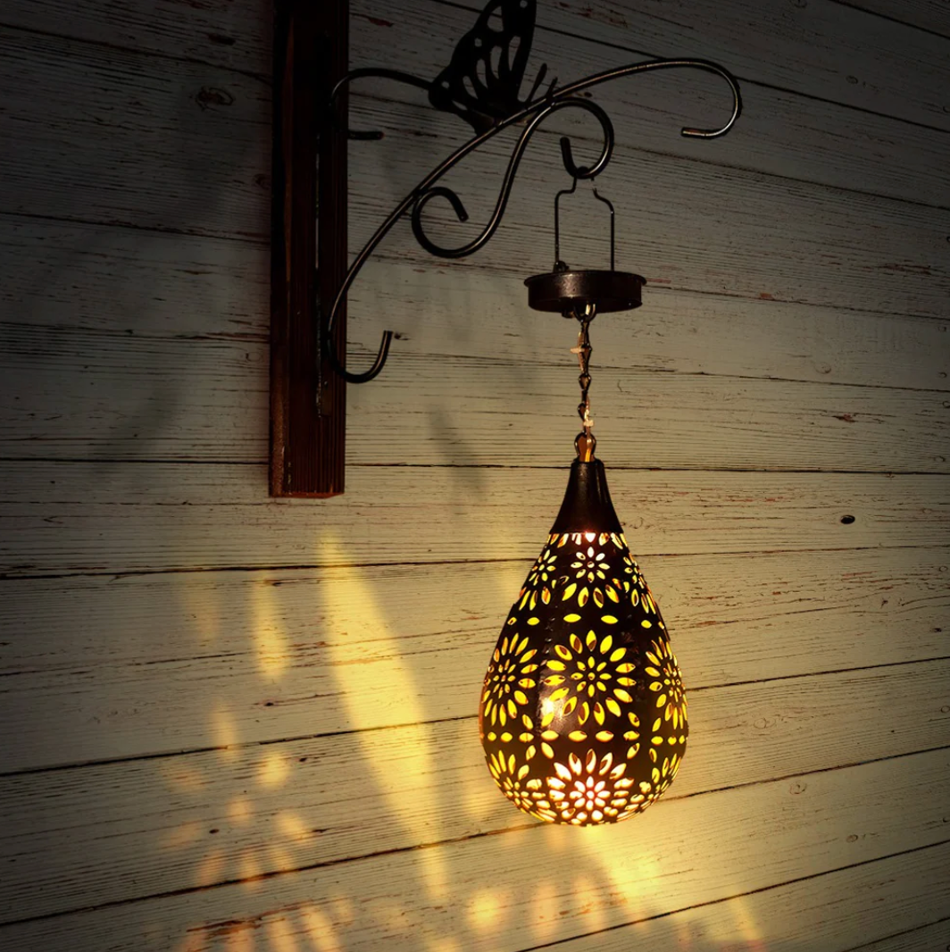 LumiaDrop™ – Vintage Solar-Hängelaterne mit Schatteneffekt