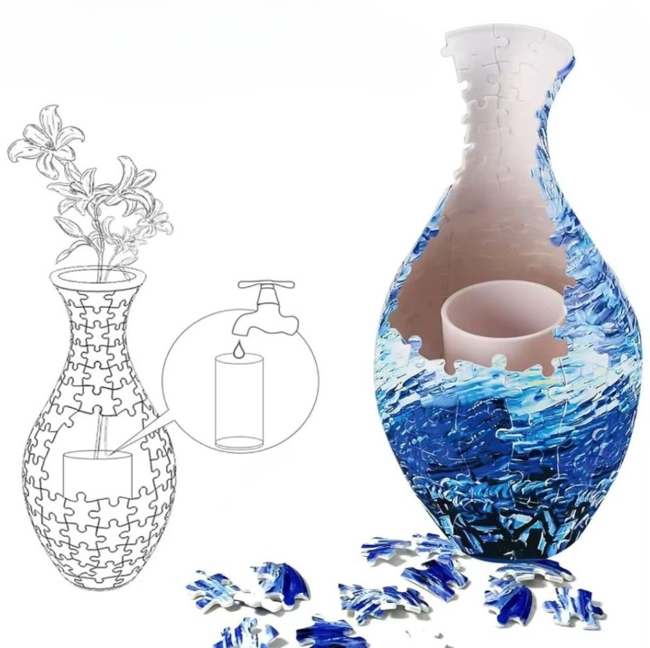 BloomPuzzle™ – 3D Puzzle Vase die echte Blumen trägt