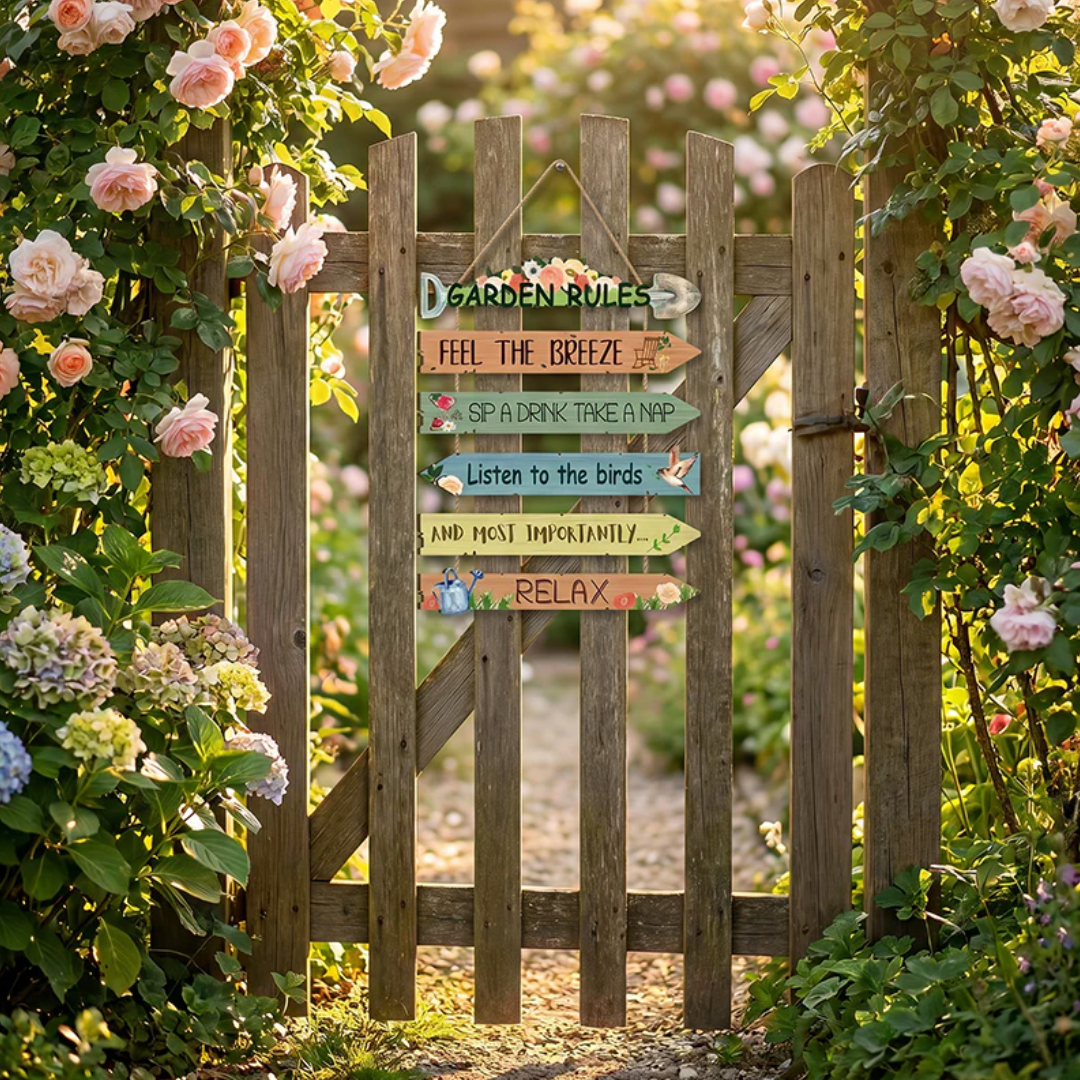 GartenGruß™ – Rustikales Willkommensschild für den Garten