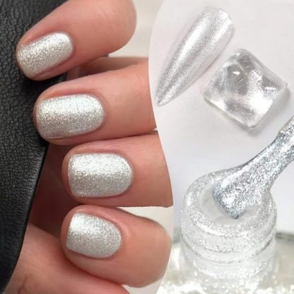 Perlissa Glitzer-Nagellack Silber-Glitzer, Nageldesign
