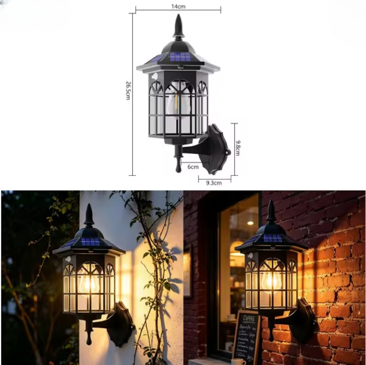 Ferrolux – Solar-Wandlaterne im Retro-Design