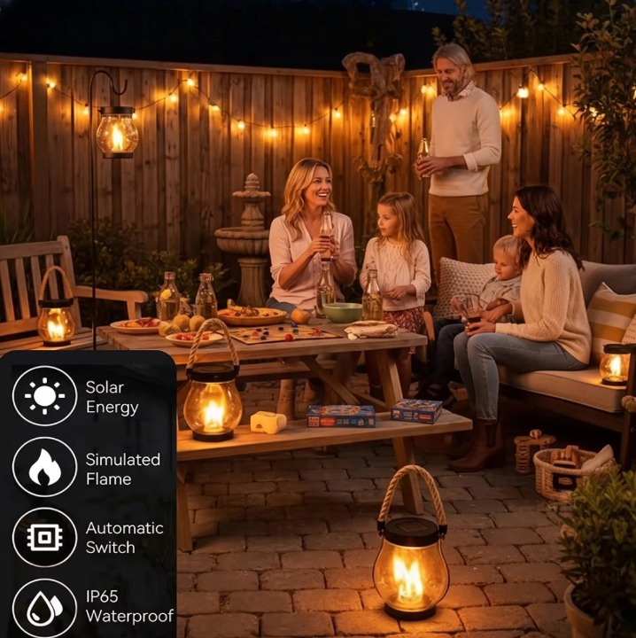 Flamora – Solar-Flammenlaterne für Garten & Terrasse