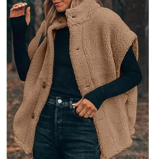 Woolina – Oversized Teddy-Fleece-Weste für Damen