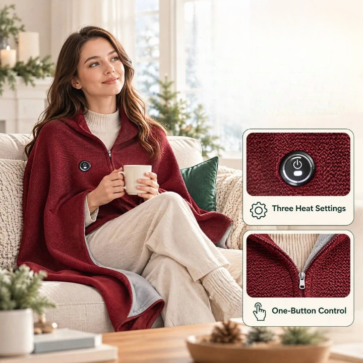 CozyVolt – Beheizter Zip-Schal mit 3 Wärmestufen