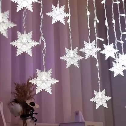 SnowVeil – Weihnachts-Lichtervorhang mit Schneeflocken
