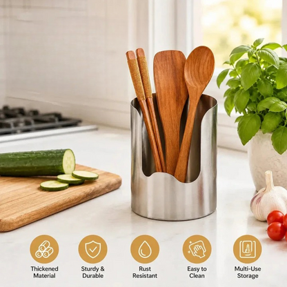 DualRest – Edelstahl Utensilienhalter mit Schneidebretthalterung