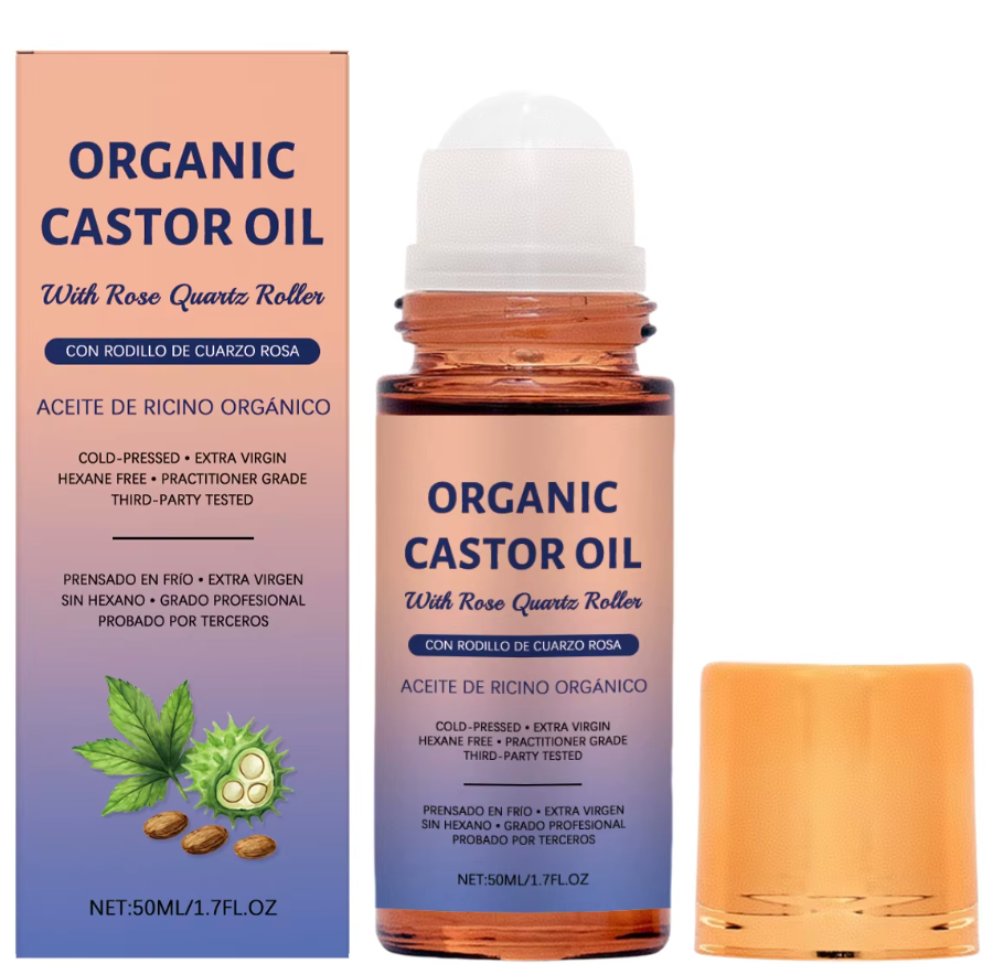 Bio-Rizinusöl-Roll-on mit Rosenquarz