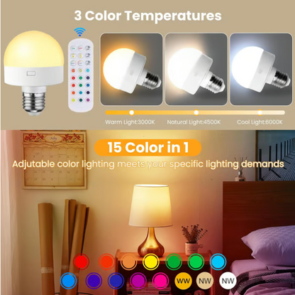 Wiederaufladbare Glühbirnen mit Fernbedienung