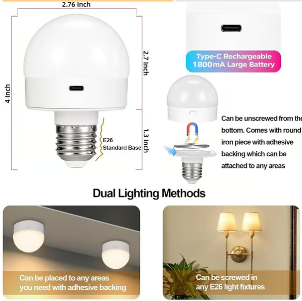 Wiederaufladbare Glühbirnen mit Fernbedienung