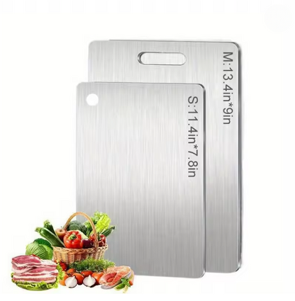 Beidseitig verwendbares Schneidebrett aus Edelstahl