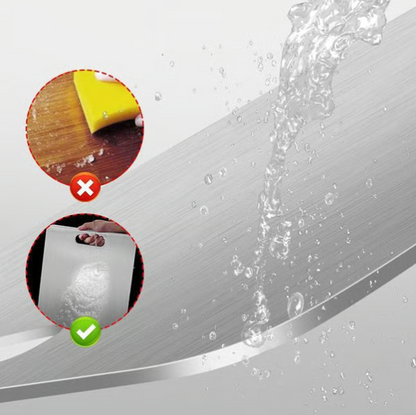 Beidseitig verwendbares Schneidebrett aus Edelstahl