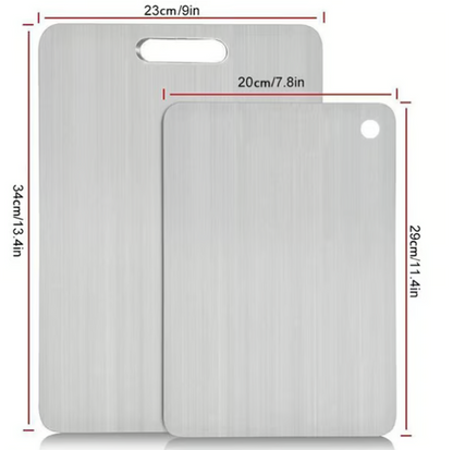 Beidseitig verwendbares Schneidebrett aus Edelstahl