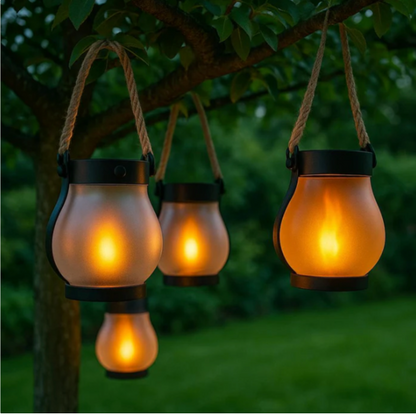 Solarzelle-Laterne mit realistischem Flammeneffekt