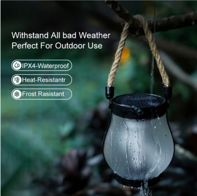 Solarzelle-Laterne mit realistischem Flammeneffekt