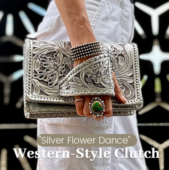 Silver Flower Dance - Clutch im westlichen Stil
