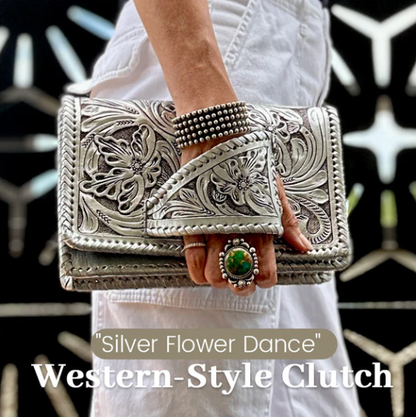 Silver Flower Dance - Clutch im westlichen Stil