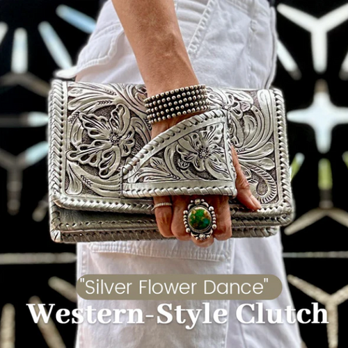 Silver Flower Dance - Clutch im westlichen Stil