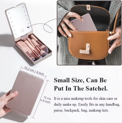 Reise-Make-up-Pinselset mit LED-Licht