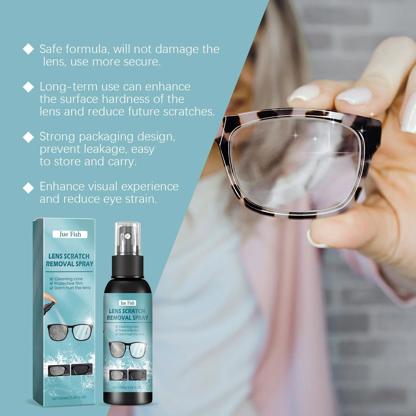 ClearLens™ – Kratzentferner-Spray für Brillengläser