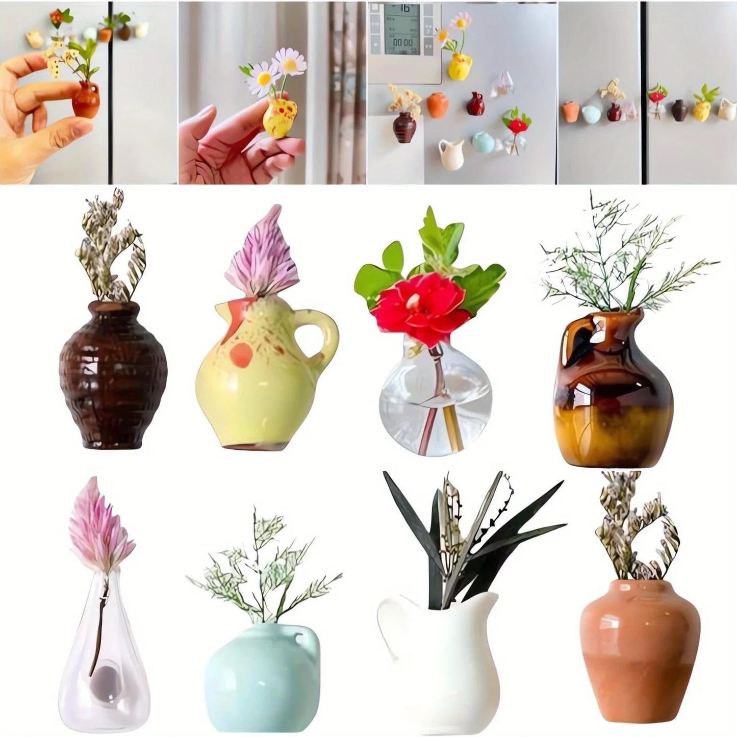 MagnoBloom – 3D Magnetische Mini-Vasen für Kühlschrank