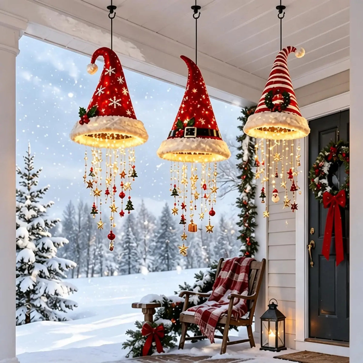 Festivo – LED-Weihnachtsmützen-Hängeleuchte