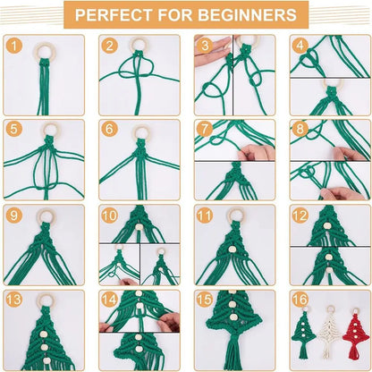 KnotCraft – Makramee-Bastelset Weihnachtsbaum zum Selberknüpfen