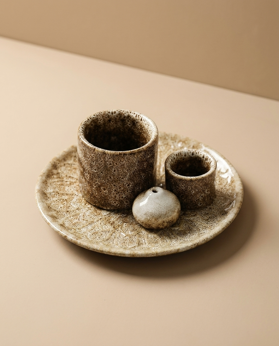 Aromía 4-in-1 Keramik-Räuchergefäß in Beige