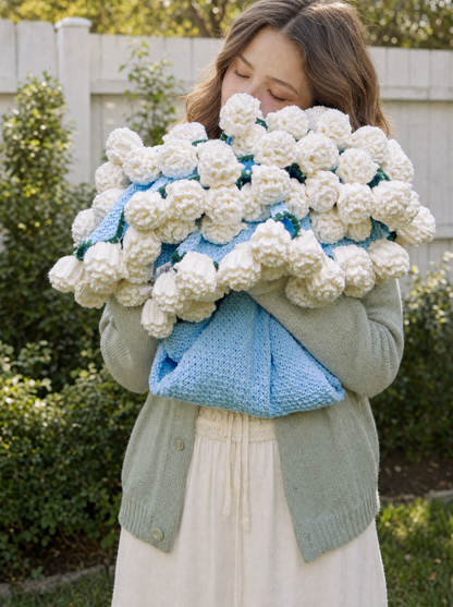 Fleurina Rosen-Kuscheldecke in Blau, umarmt als weiche Decke