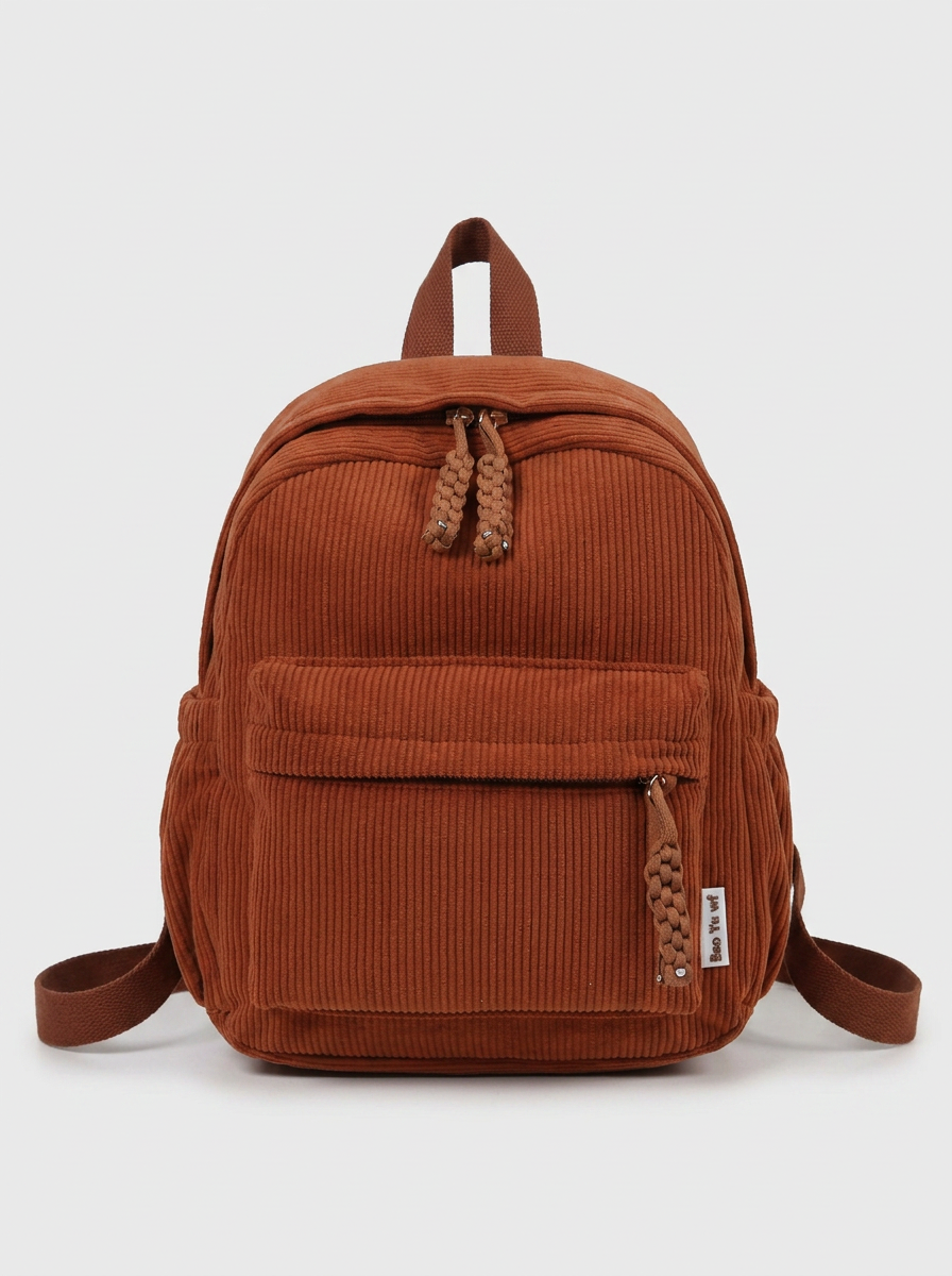 Personalisierter Kinderrucksack aus Cord in Braun