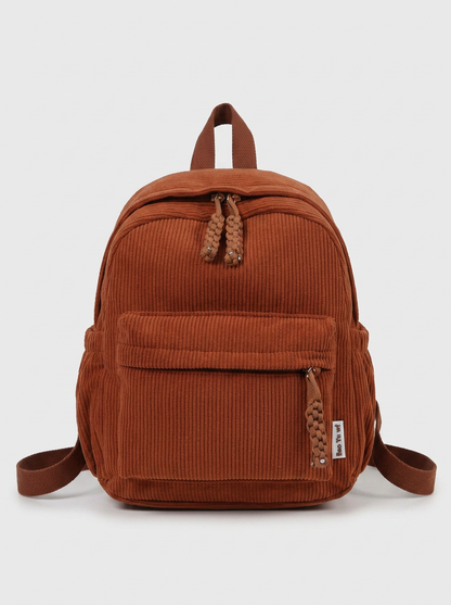 Personalisierter Kinderrucksack aus Cord in Braun