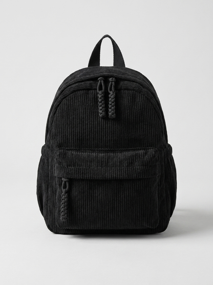 Personalisierter Kinderrucksack aus Cord in Schwarz
