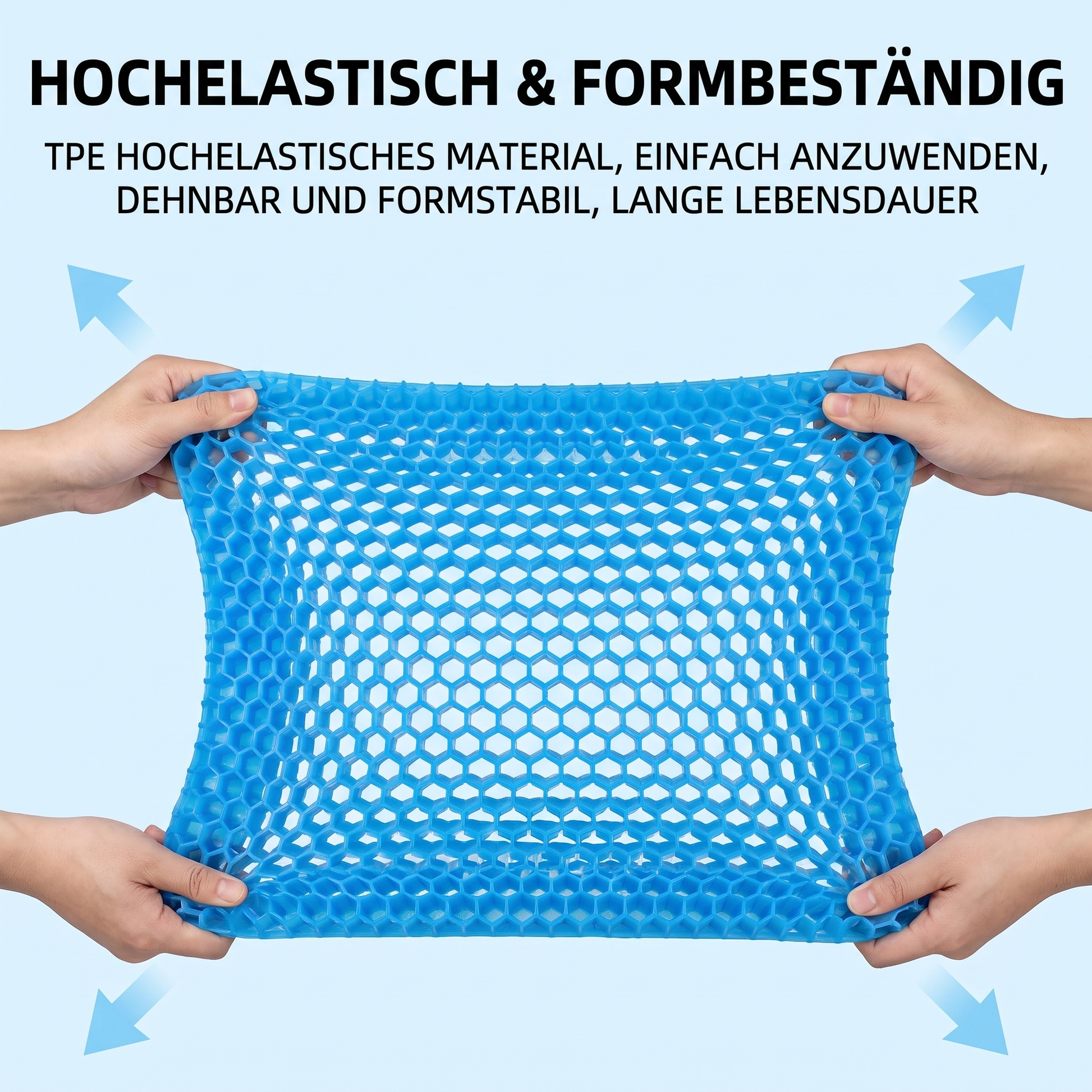 Cellora hochelastisches TPE-Honeycomb-Gel wird gedehnt