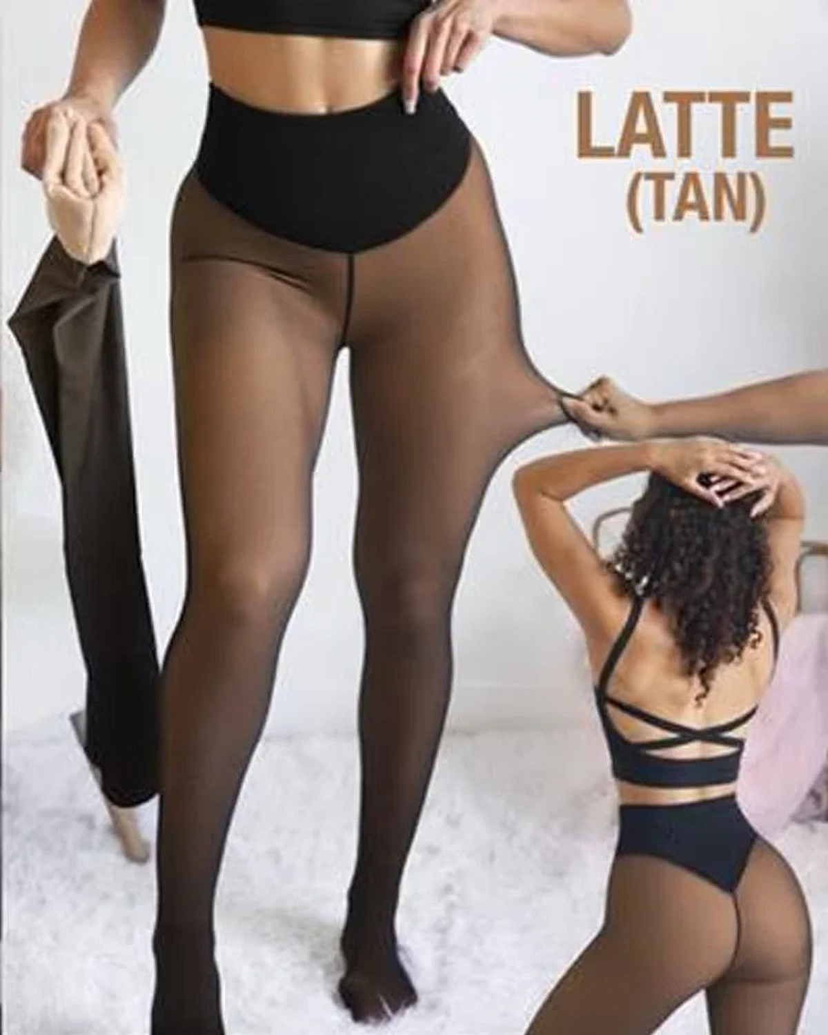 ShapeLuxe Fleece-Thermo-Leggings Farbe Latte (Tan)