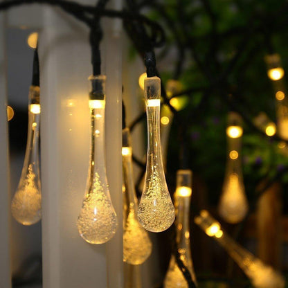 Tropfina Solar-Lichterkette Wassertropfen am Zaun